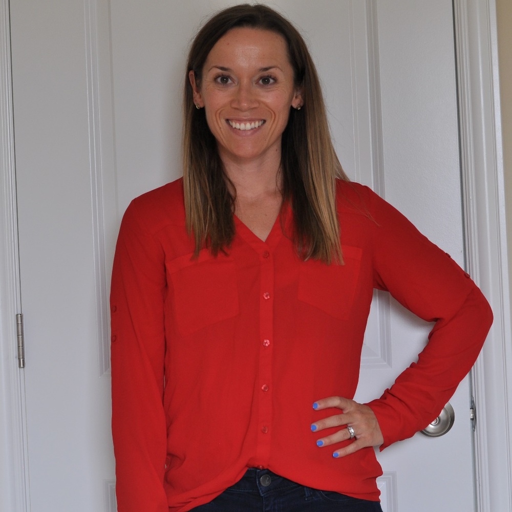 Express small button up blouse